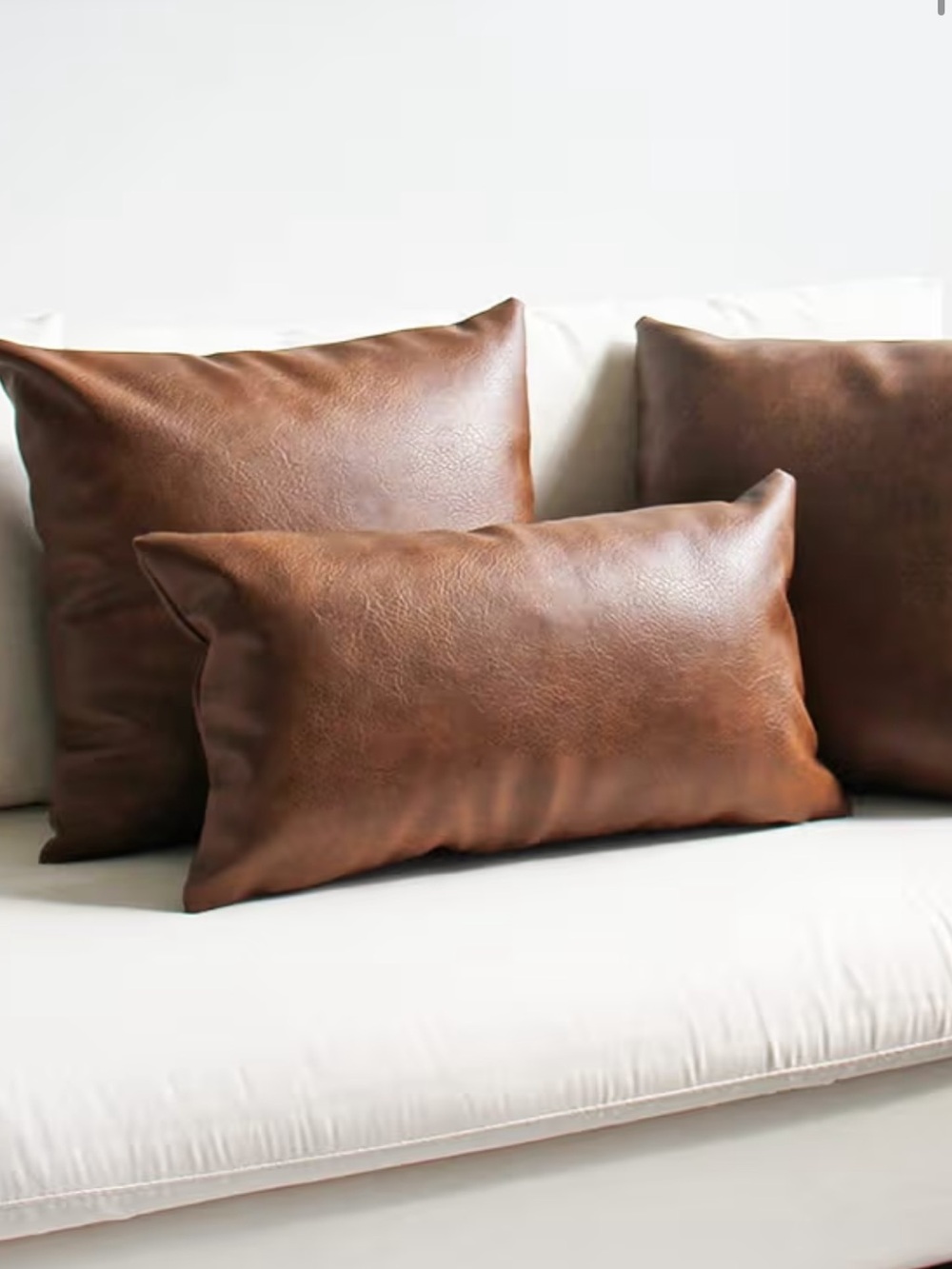20x12 Faux Leather Throw Pillow